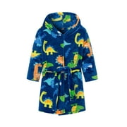 Coduop Toddler Kid Little Boy Dinosaur Hooded Bathrobe Robe Pajamas Sleepwear 3-7 Years